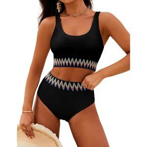 Women's High Waisted Bikini Sets Two Piece Bathing Suits High Cut Swimsuit